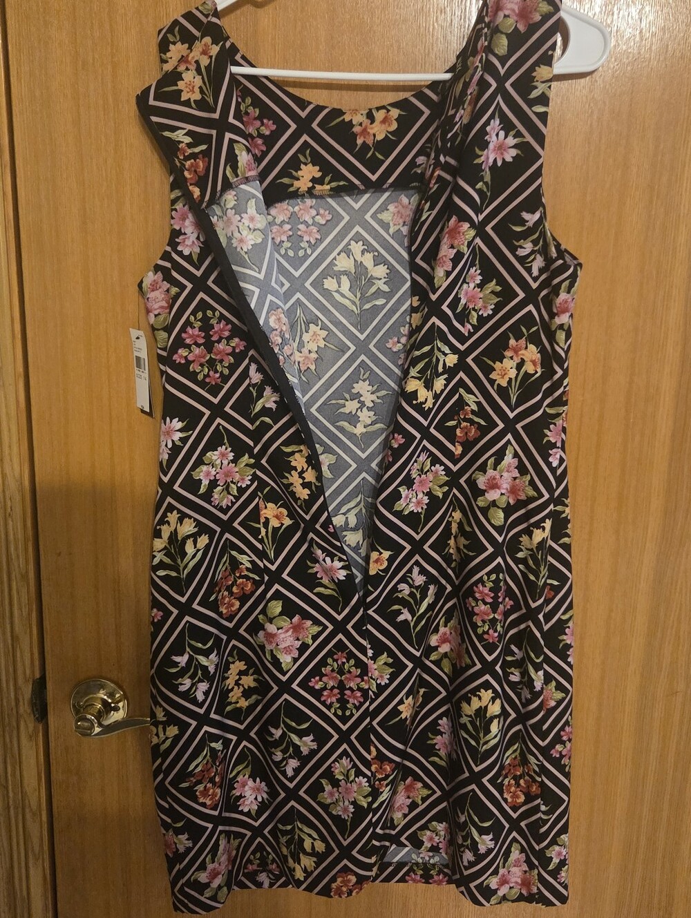ALYX Black Floral Mini Dress with Pink and Yellow Blooms - Picture 7 of 7